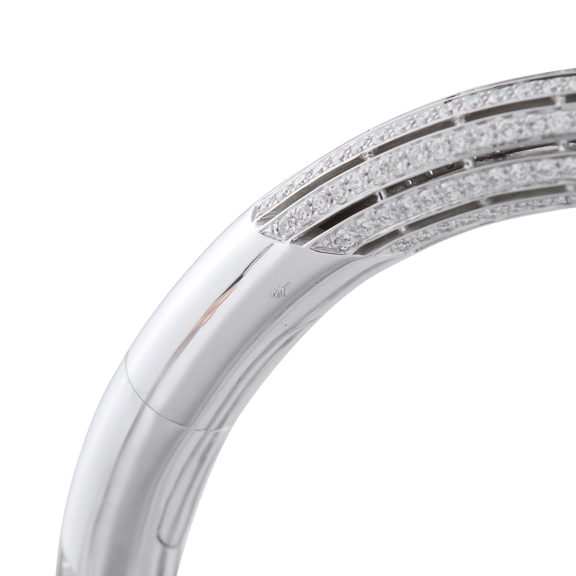 Cartier Geometry & Contrast 18K White Gold 12.73 ct Diamond, Turquoise, and Emerald Bracelet