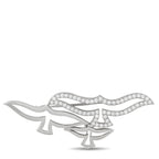 CARTIER 18K White Gold 1.12ct Diamond Dove Brooch
