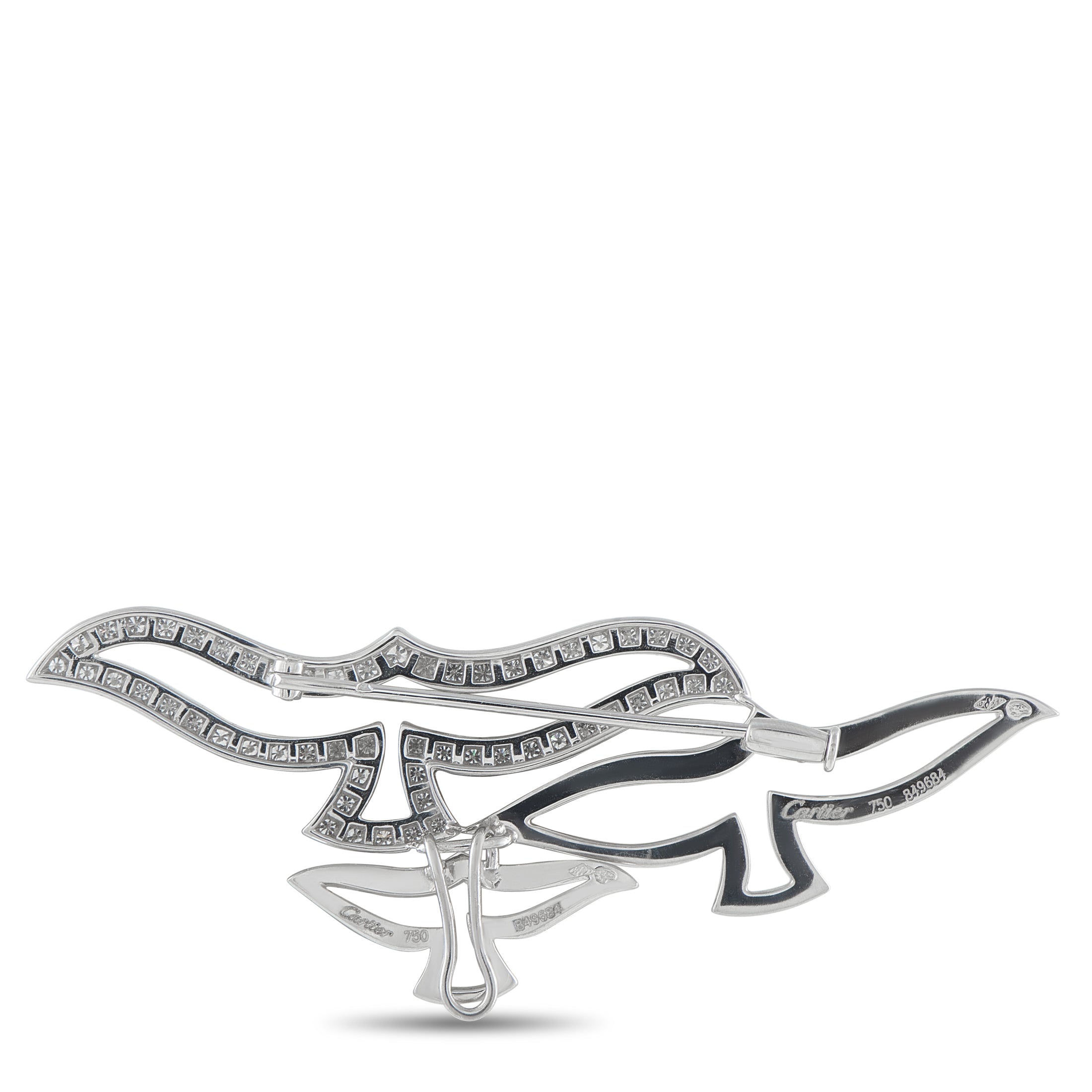 Cartier 18K White Gold 1.12ct Diamond Dove Brooch