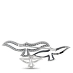 Cartier 18K White Gold 1.12ct Diamond Dove Brooch