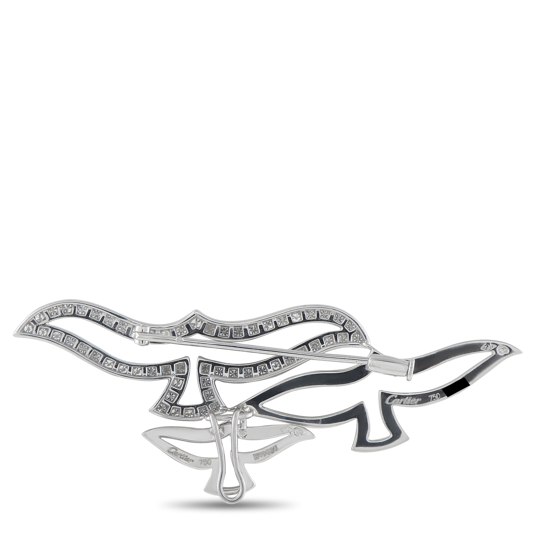 Cartier 18K White Gold 1.12ct Diamond Dove Brooch