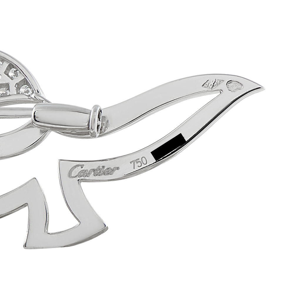 Cartier 18K White Gold 1.12ct Diamond Dove Brooch