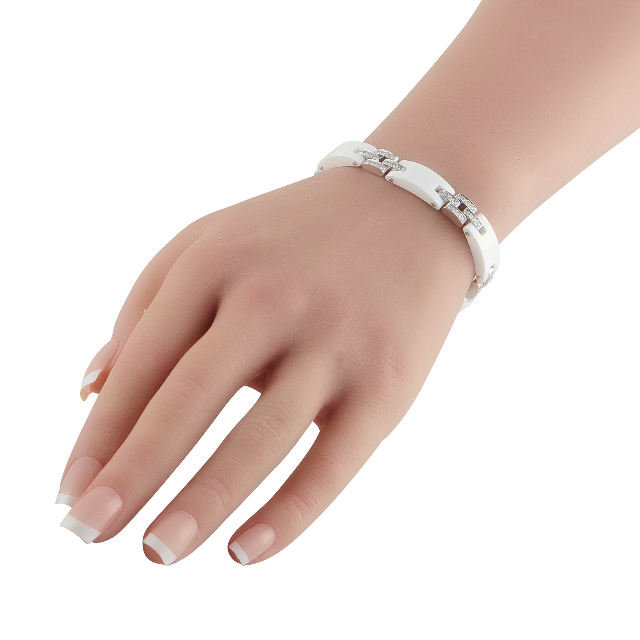 Cartier Maillon Panthere 18K White Gold Diamond and Ceramic Bracelet