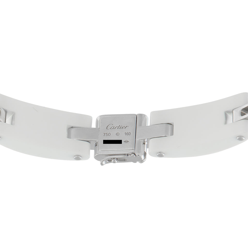 Cartier Maillon Panthere 18K White Gold Diamond and Ceramic Bracelet