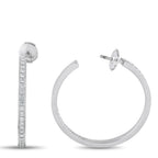 Cartier 18K White Gold 1.50ct Diamond Hoop Earrings