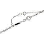 White gold chain clasp with rectangular black enamel accent