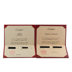 Cartier certificate cards in red presentation case (two certificates)