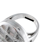 Cartier white gold diamond ring close-up showing engraved inner band