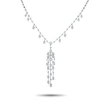 Cartier Platinum Diamond Waterfall Necklace - Here is a luxurious Cartier high-jewelry necklace crafted in platinum and designed with a dramatic sparkle. It features a cha