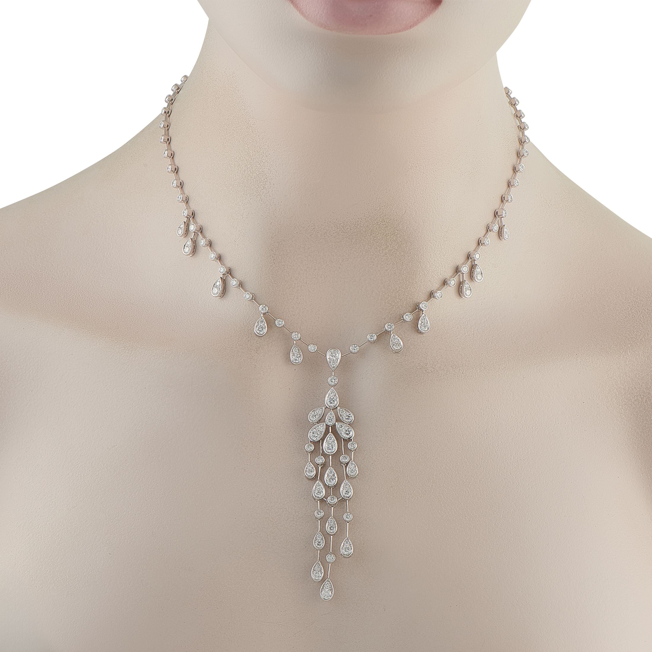 Cartier Platinum Diamond Waterfall Necklace