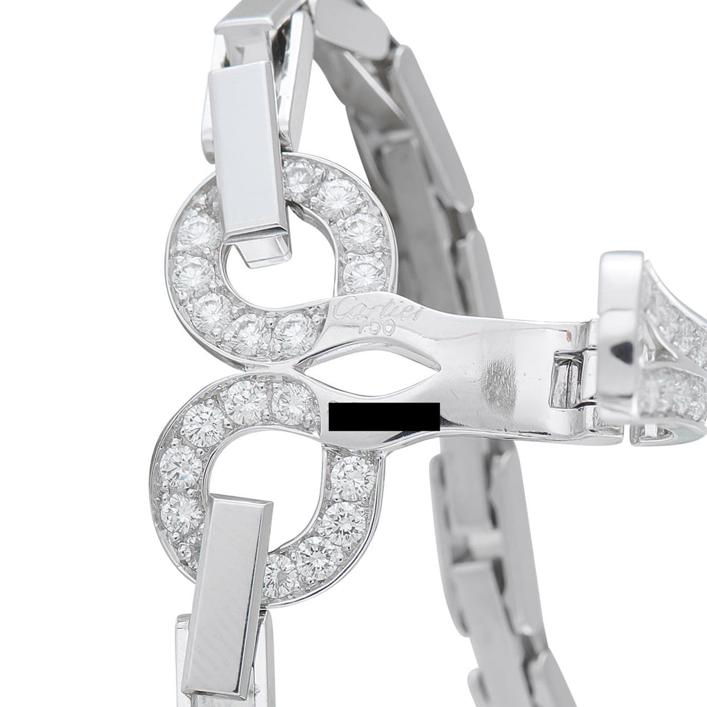 Cartier Agrafe 18K White Gold Diamond and Pearl Necklace