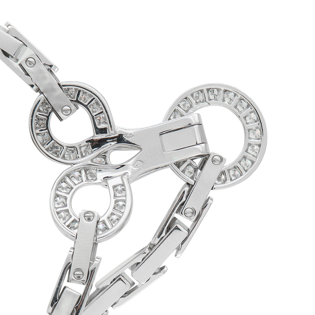 Cartier Agrafe 18K White Gold Diamond and Pearl Necklace