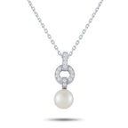 CARTIER Himalia 18K White Gold Diamond and Pearl Pendant