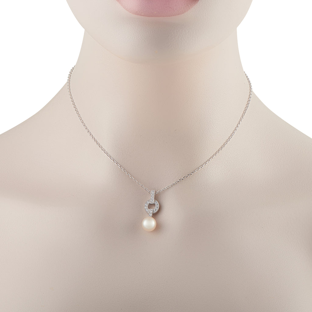 Cartier Himalia 18K White Gold Diamond and Pearl Pendant