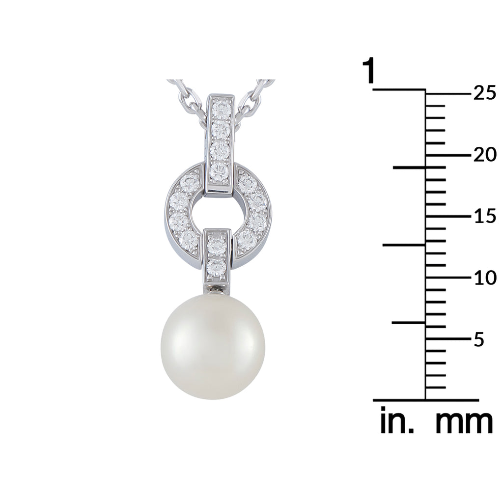 Cartier Himalia 18K White Gold Diamond and Pearl Pendant