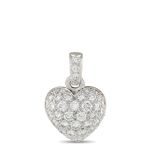 Cartier 18K White Gold 0.75ct Diamond Heart Pendant