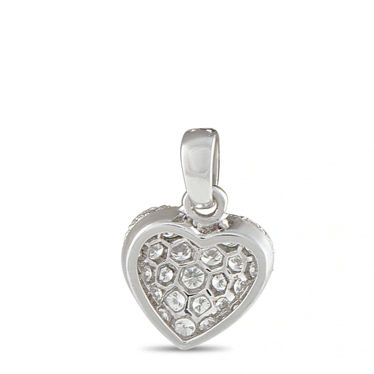 Cartier white gold heart pendant with pavé diamonds