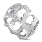Cartier C de  18K White Gold Diamond Ring - Crafted in luxurious 18K white gold, this C de Cartier ring presents stylized “C” letters that appear in sequence around the