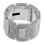 Cartier 18K White Gold Diamond Wide Band Ring