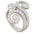 Cartier 18K white gold diamond ring with spiral pavé setting