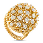 Cartier vintage 18K yellow gold diamond dome ring with clustered round diamonds