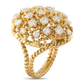 Cartier vintage 18K yellow gold dome ring with clustered diamonds