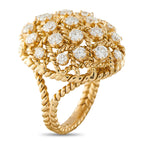 Cartier vintage 18K yellow gold dome ring with clustered diamonds