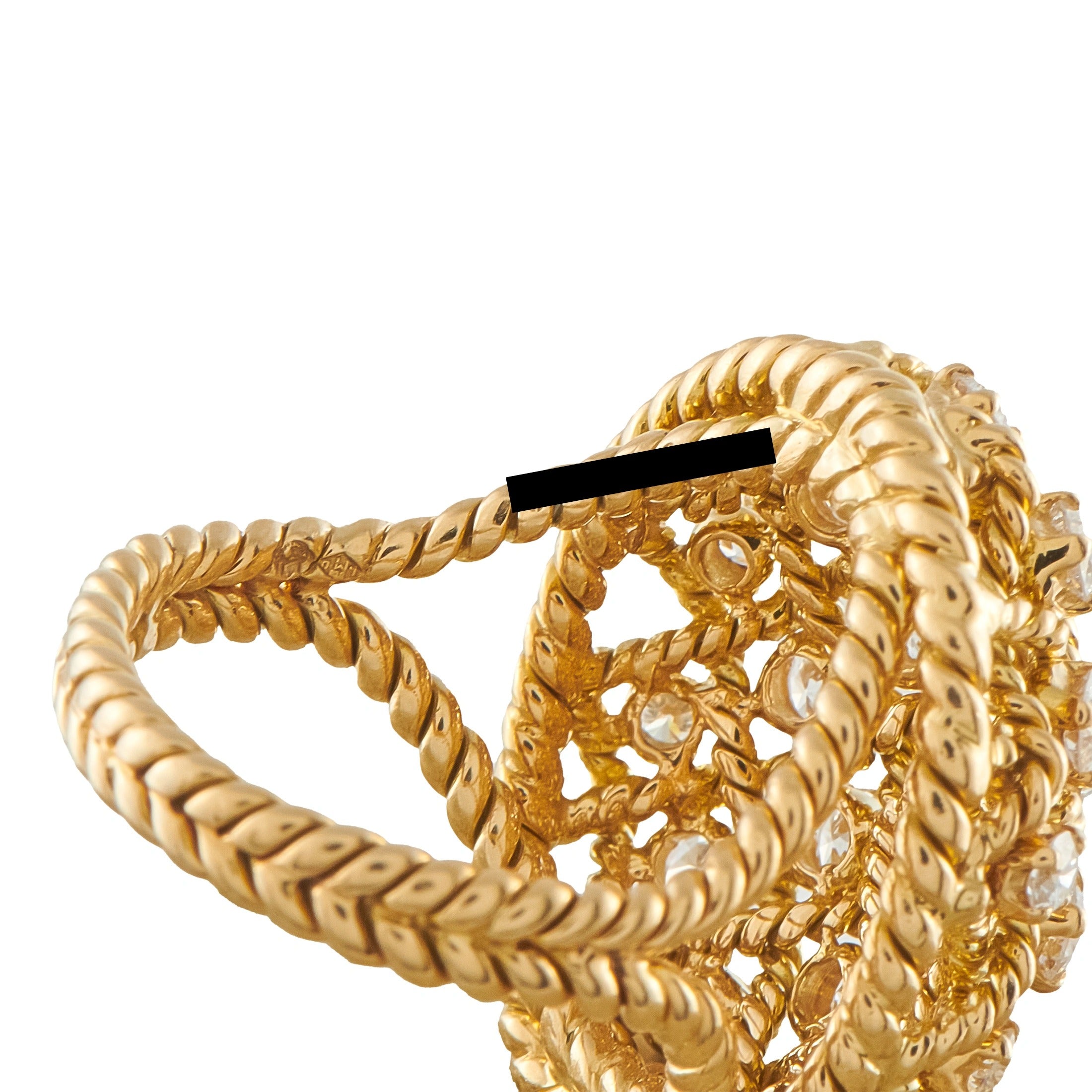 Cartier vintage 18K yellow gold diamond dome ring