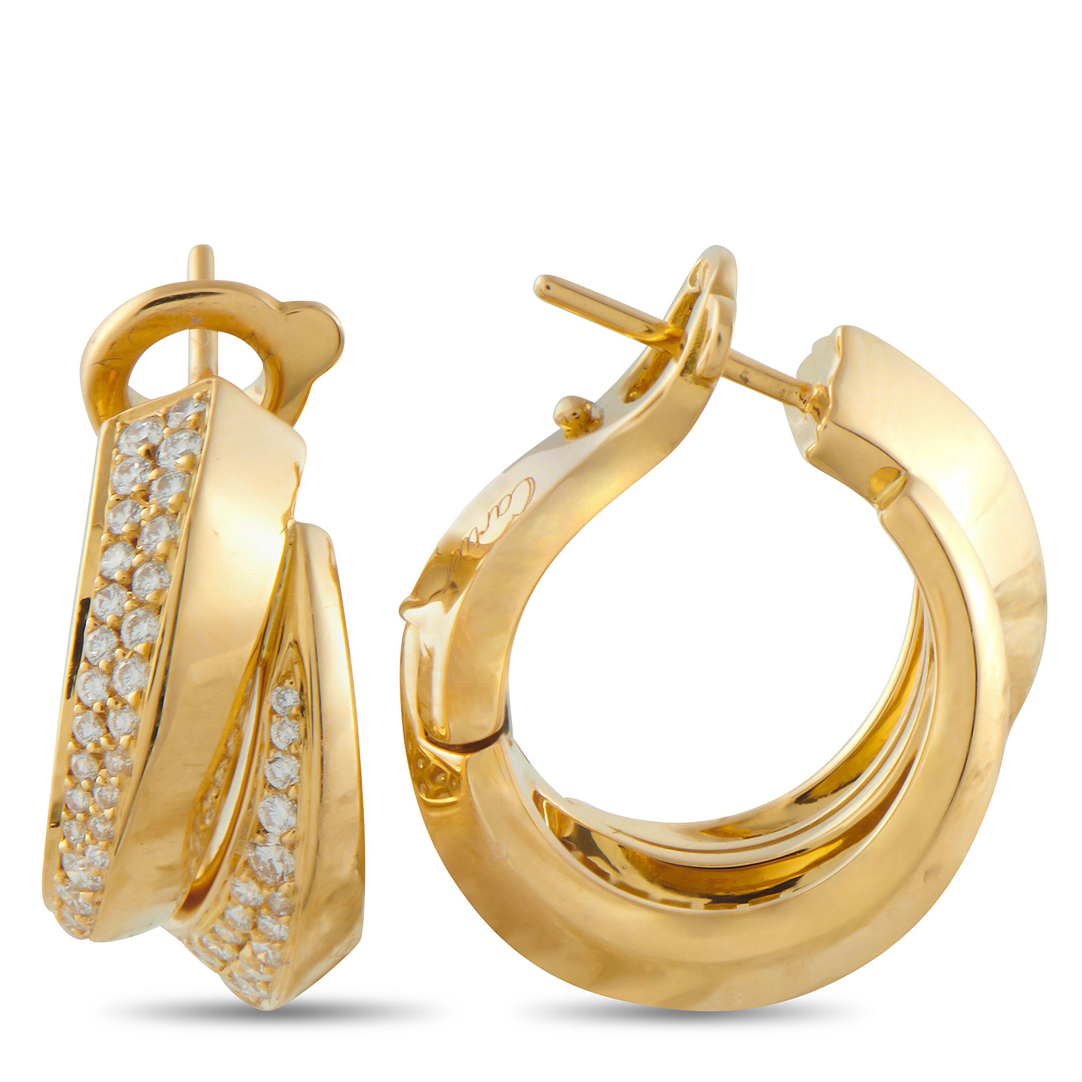 CartierPanthere Griffe 18K Yellow Gold Diamond Earrings