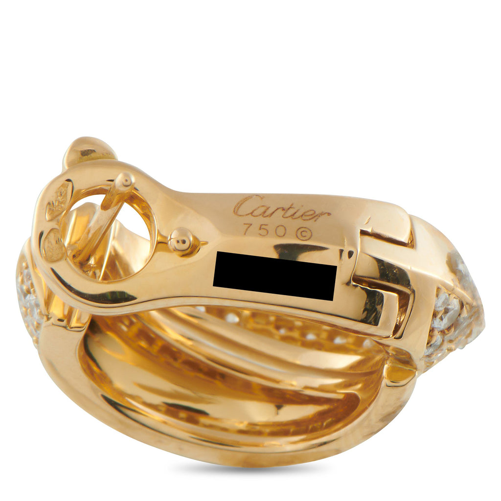CartierPanthere Griffe 18K Yellow Gold Diamond Earrings