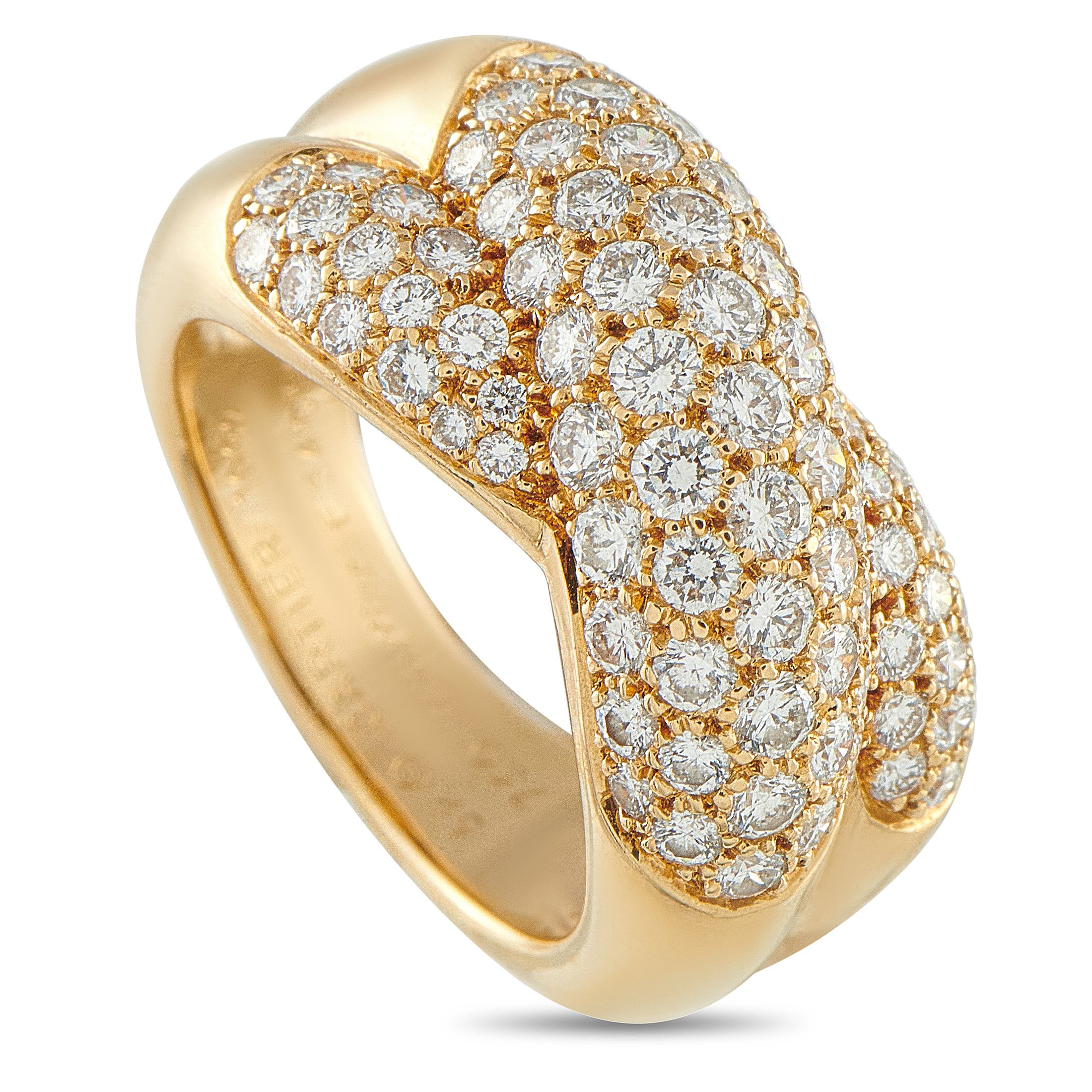 Cartier18K Yellow Gold 1.75ct Diamond Ring – A stunning wrapped design sets this Cartier ring apart in the best way possible