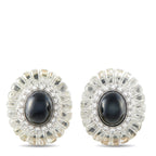 Cartier 18K Yellow Gold 2.70ct Diamond Rock Crystal and Onyx Earrings