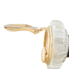 Cartier 18K Yellow Gold 2.70ct Diamond Rock Crystal and Onyx Earrings
