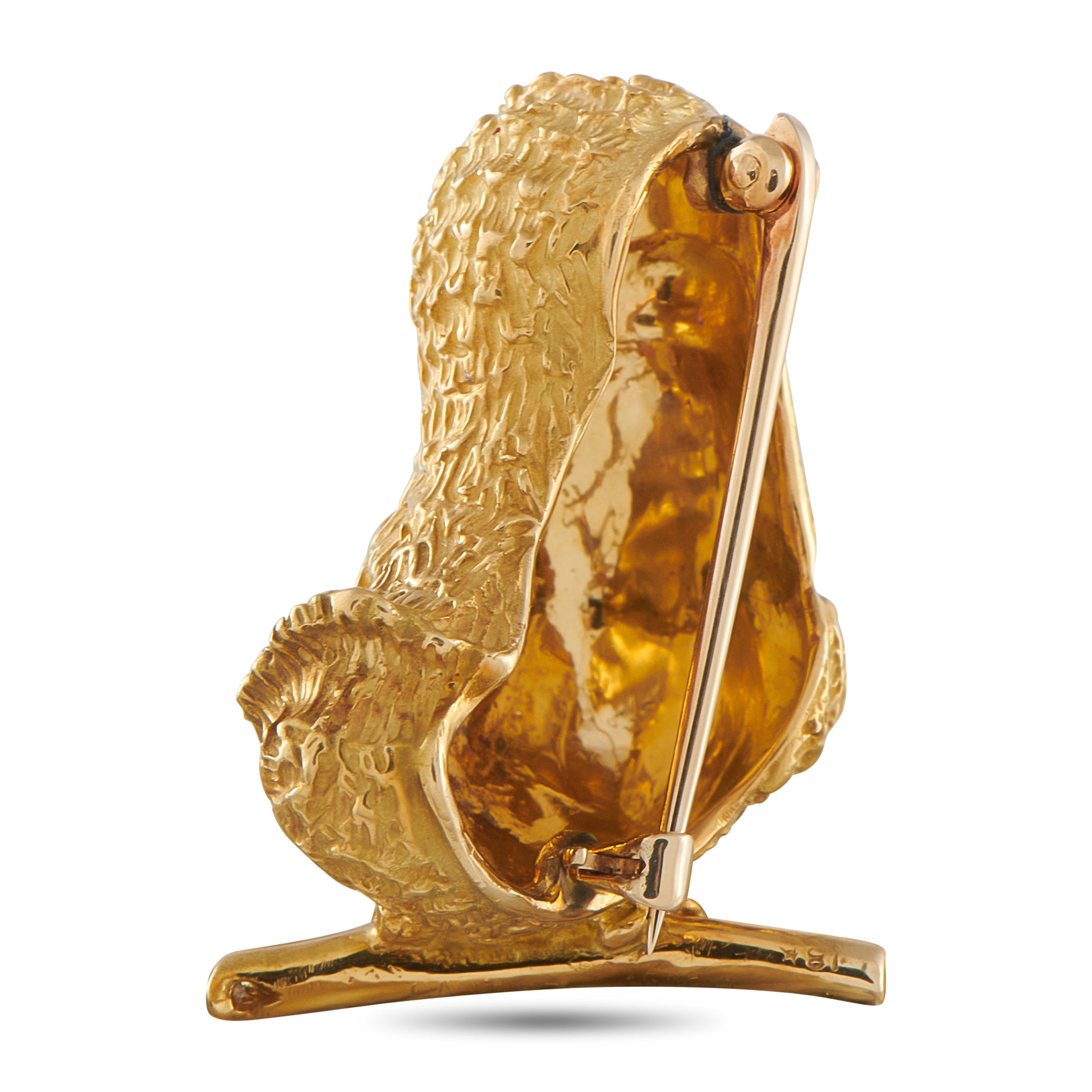 Cartier 18K Yellow Gold Diamond and Ruby Bird Brooch