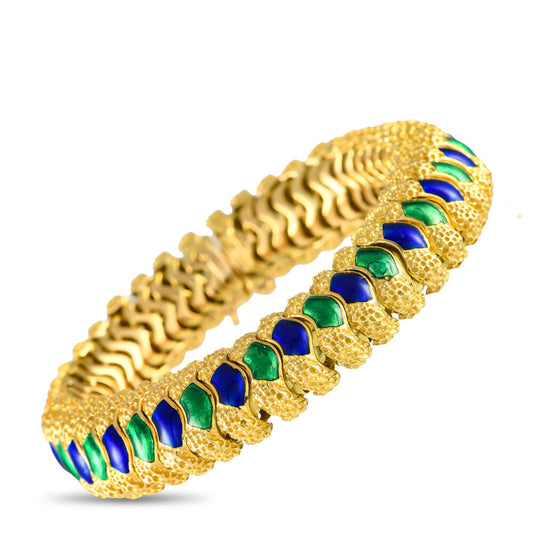 Cartier 18K Yellow Gold Enamel Bracelet