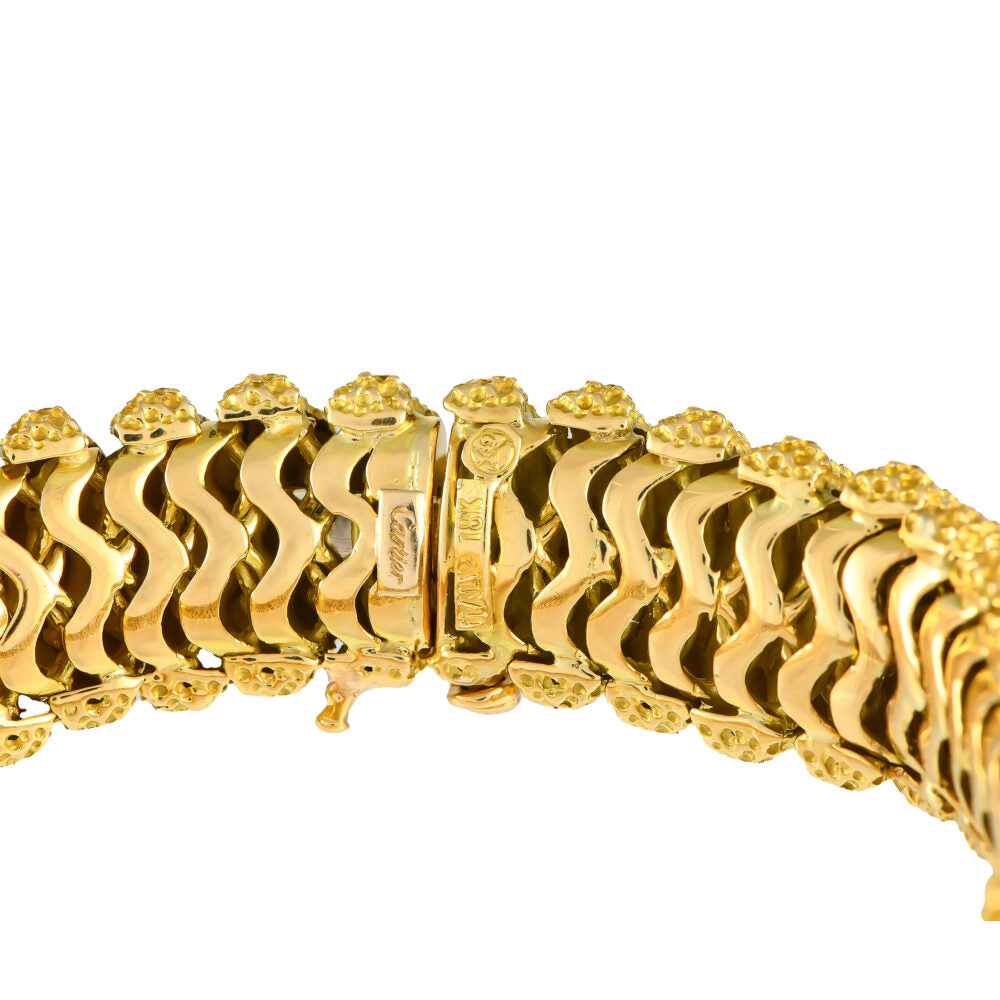 Cartier 18K Yellow Gold Enamel Bracelet