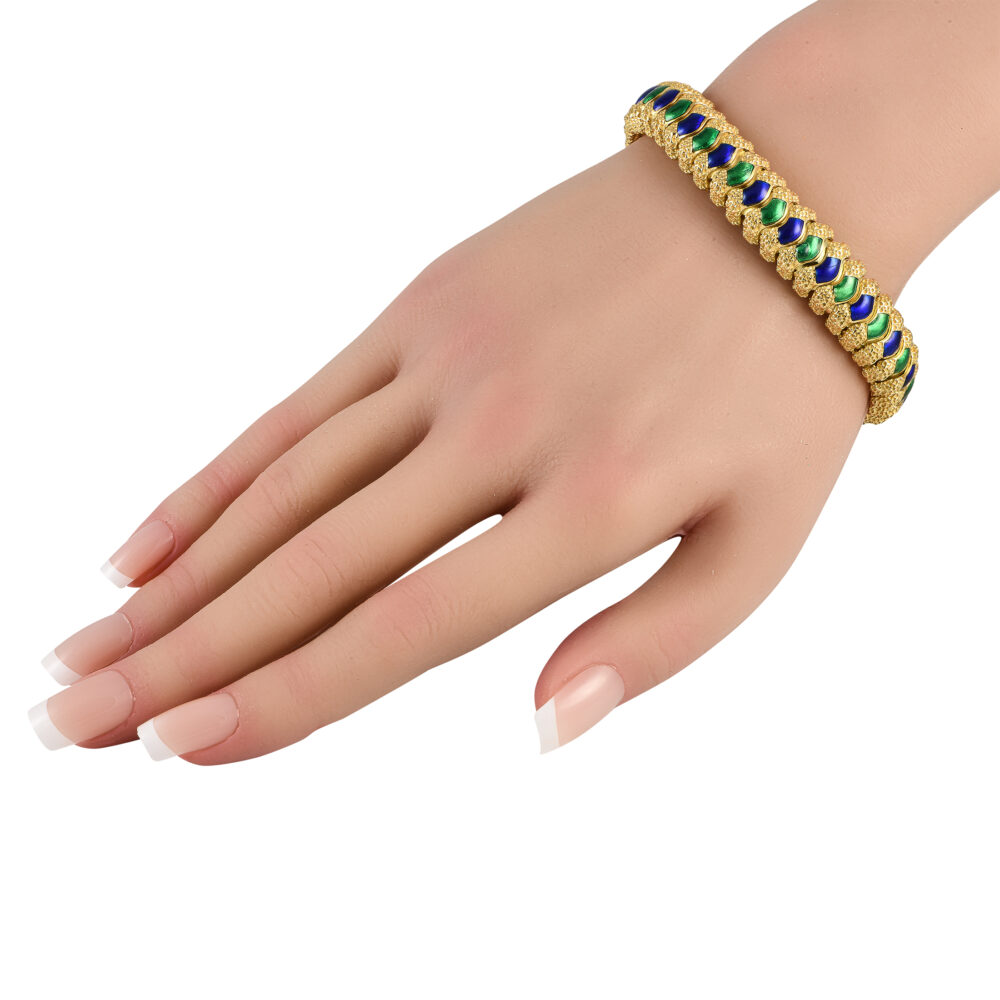 Cartier 18K Yellow Gold Enamel Bracelet