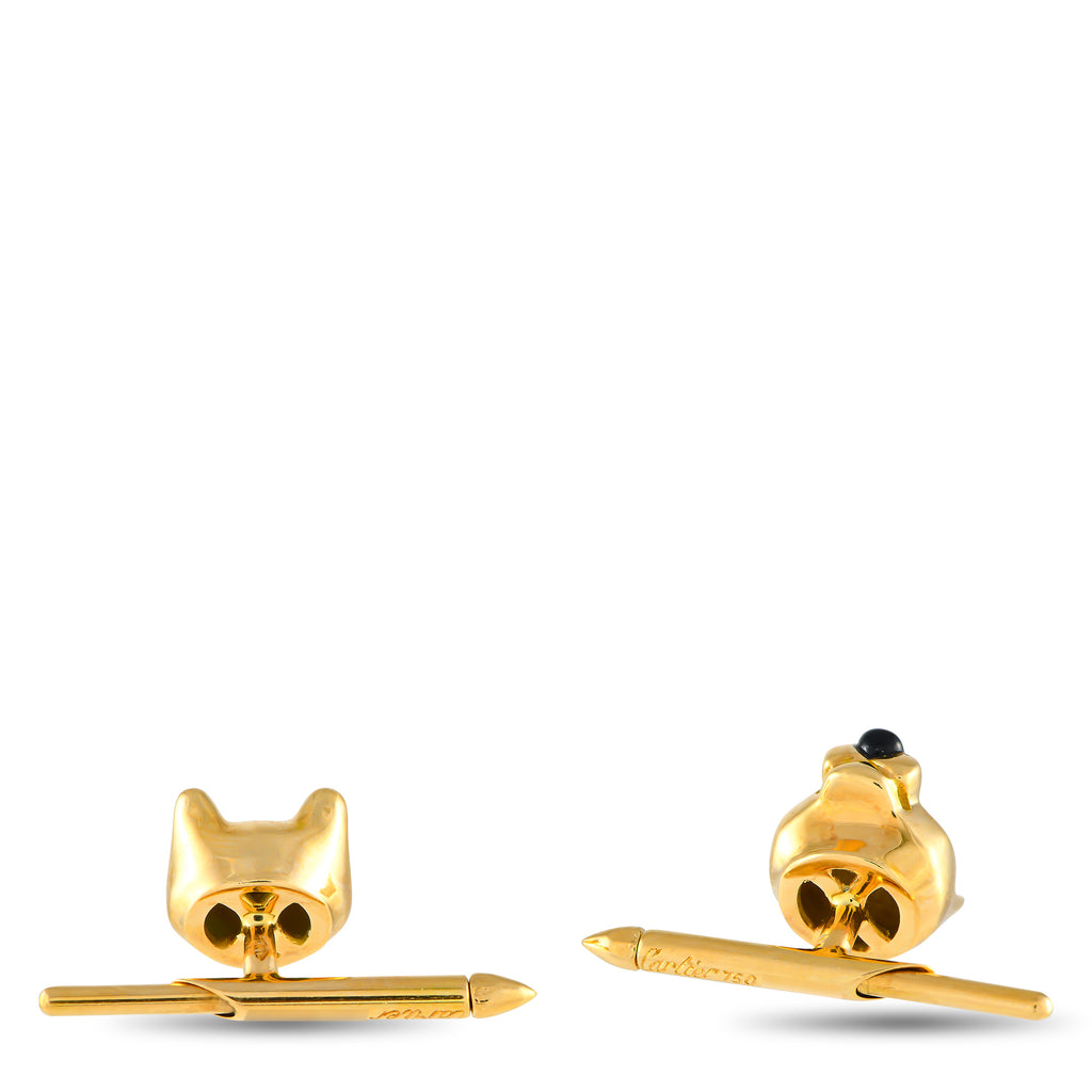 Cartier Panthere 18K Yellow Gold Cufflinks and Tuxedo Button Set