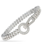 CARTIER Agrafe 18K White Gold 4.33ct Diamond Bracelet