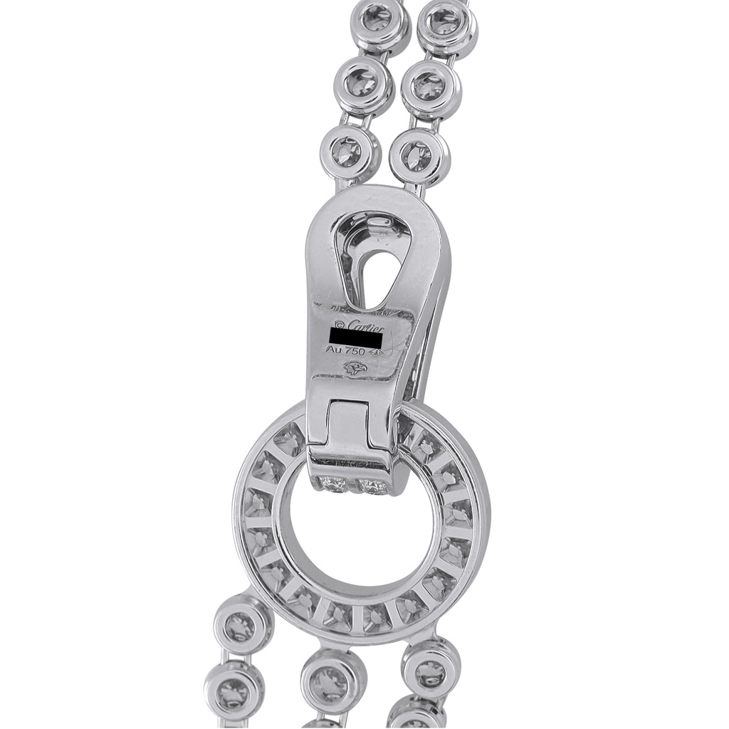 Cartier Agrafe 18K White Gold 12.19ct Diamond Necklace