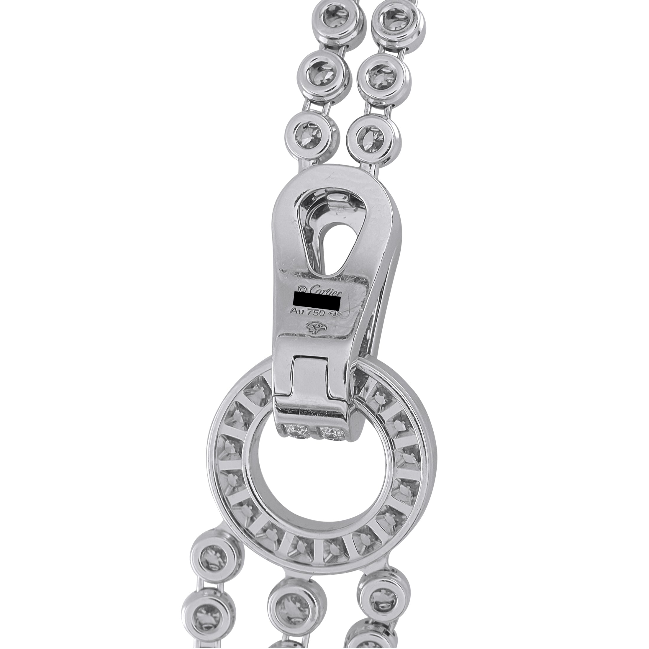 Cartier Agrafe 18K White Gold 12.19ct Diamond Necklace
