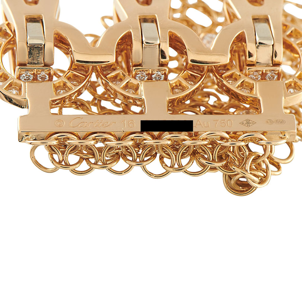 CartierAgrafe 18K Yellow Gold 3.95ct Diamond Bracelet