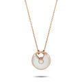 Cartier 18K rose gold diamond and mother-of-pearl round pendant on bail