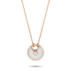 Cartier Amulette de 18K Rose Gold Diamond and Mother of Pearl Pendant