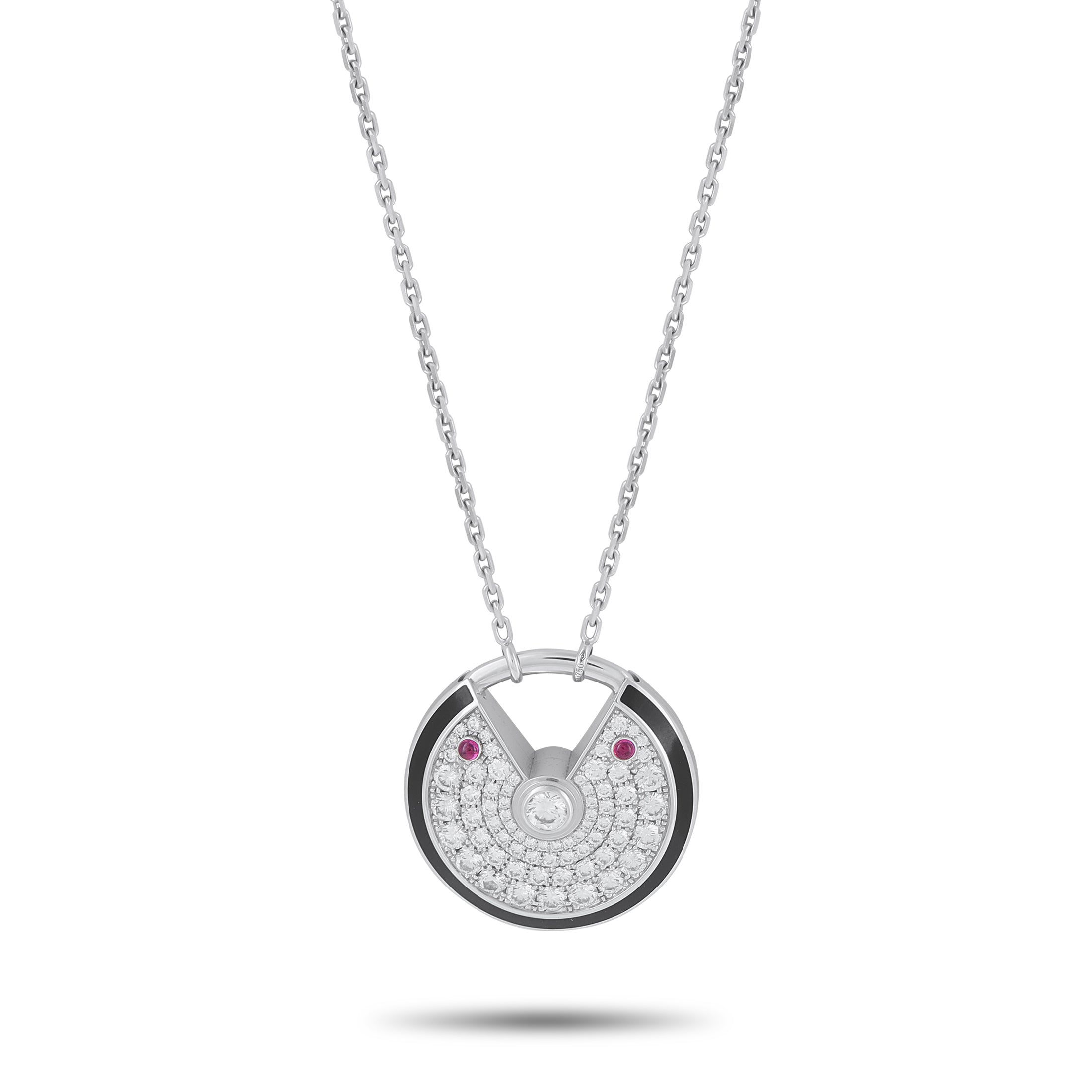 CARTIER Amulette de 18K White Gold 1.40ct Diamond Pendant