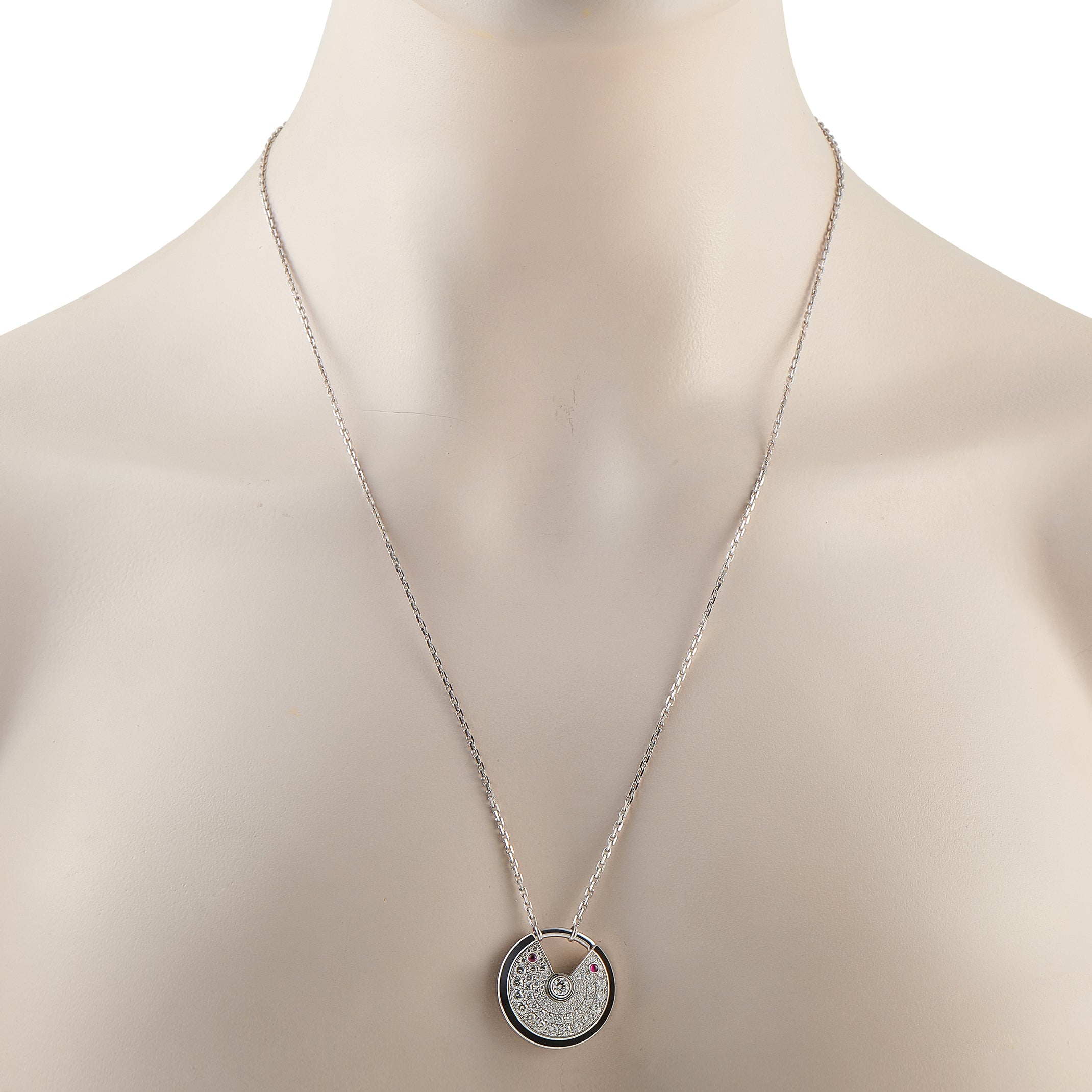 CARTIER Amulette de 18K White Gold 1.40ct Diamond Pendant