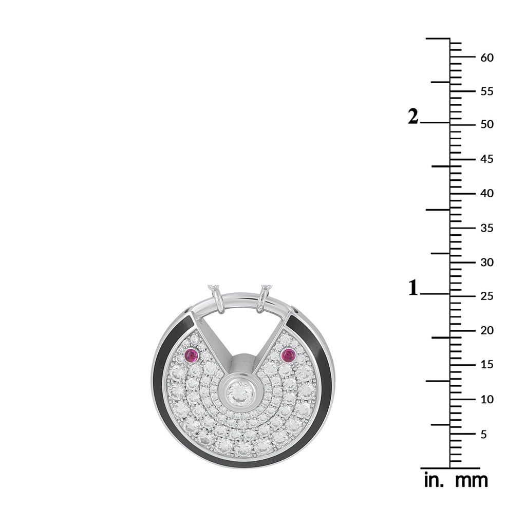CARTIER Amulette de 18K White Gold 1.40ct Diamond Pendant