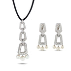 CARTIER Chandra 18K White Gold Diamond and Pearl Necklace
