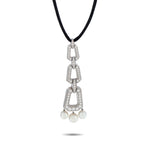 Cartier Chandra 18K White Gold Diamond and Pearl Necklace