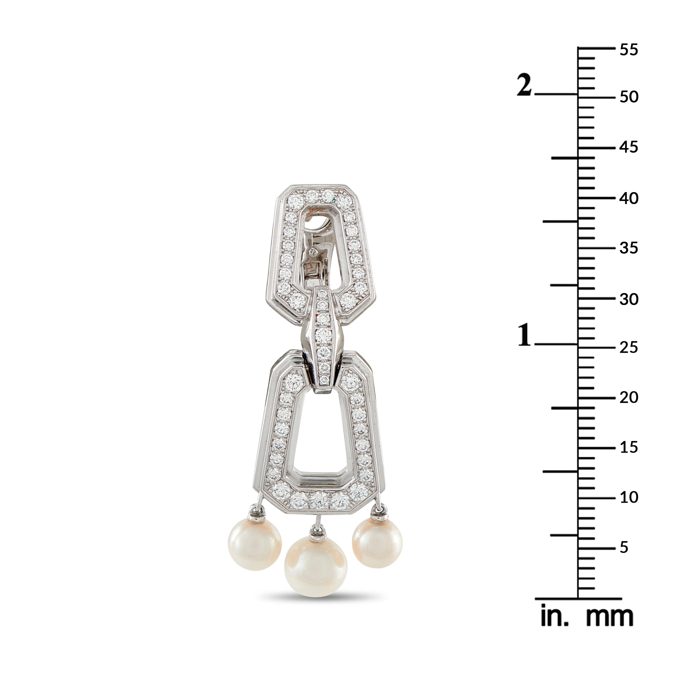 Cartier Chandra 18K White Gold Diamond and Pearl Necklace